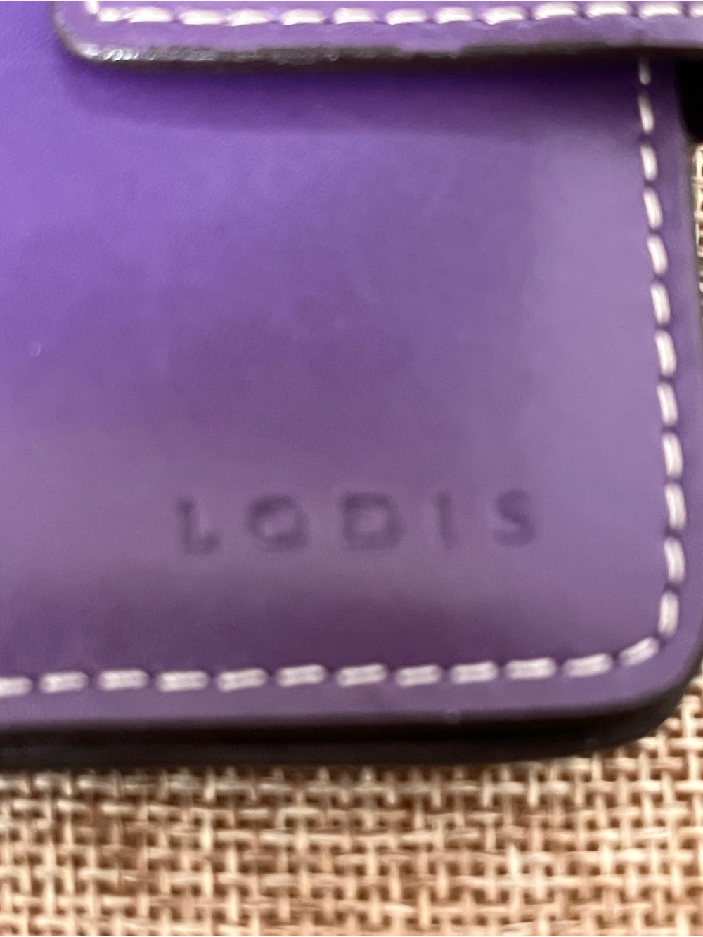 Lodis Petite Purple Leather Card Organizer Wallet Snap Closure Coin Pocket - Picture 2 of 7